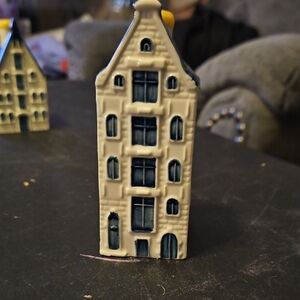KLM Delft Elegant Blue and Cream Ceramic House Figurine Collectable #65